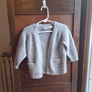 Zara Knitwear Girls Size 9-12 Months Grey Sweater Open Cardigan